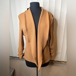 Lock & Love Khaki 3/4 Ruched Sleeve Casual Dress-Up Blazer/Cardigan XXL